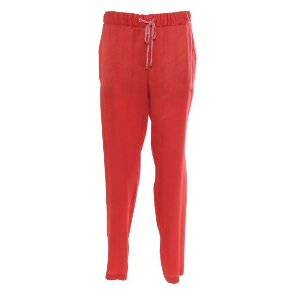 elasticated-waistband pockets-detail trousers