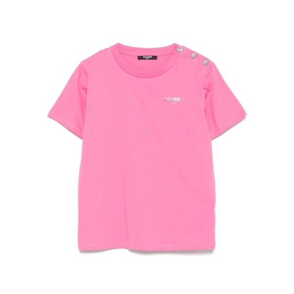 embellished-button T-shirt