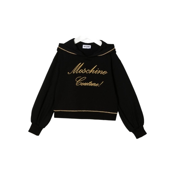 embroidered-detail hooded sweatshirt