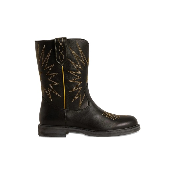 embroidered leather boots