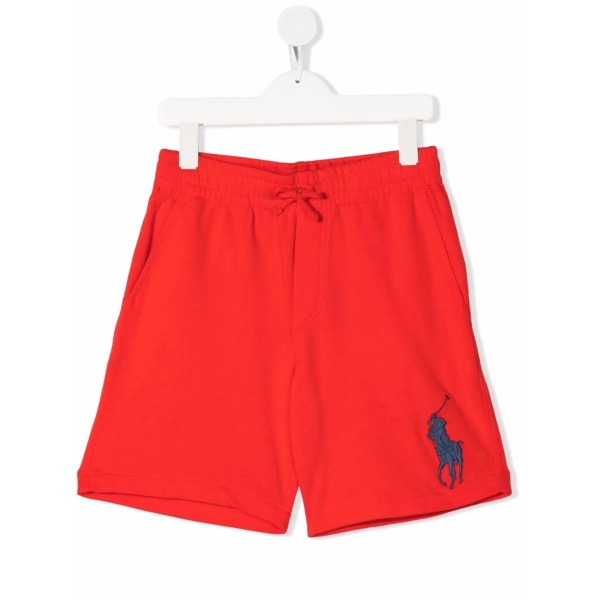 embroidered-logo track shorts