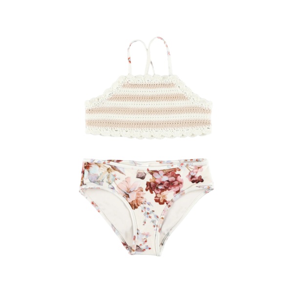 floral-print bikini
