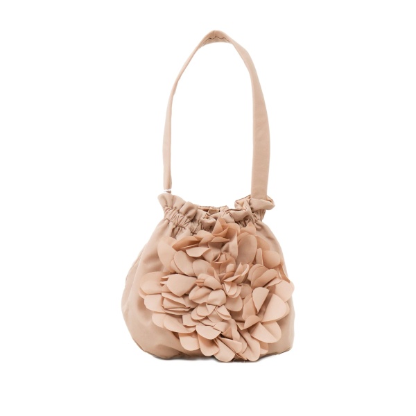 flower-embellished taffeta shoulder bag