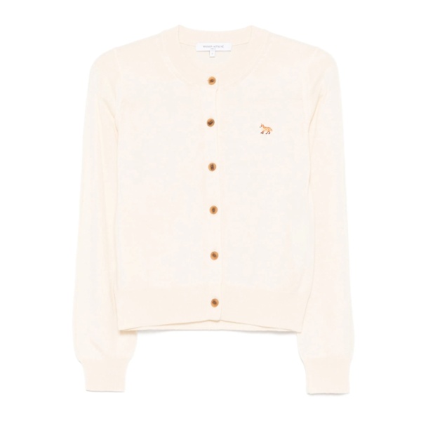 fox-embroidered buttoned cardigan