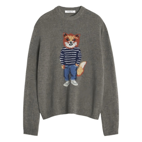 fox graphic crewneck sweater