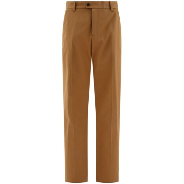 gabardine straight-leg trousers