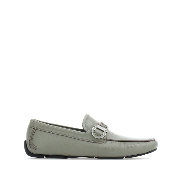 Gancini-plaque leather driver shoes