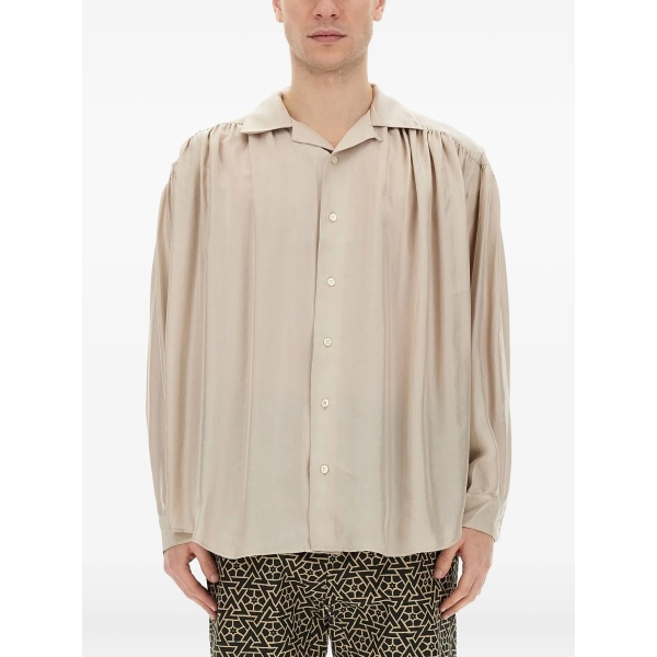 gathered buttoned shirt
