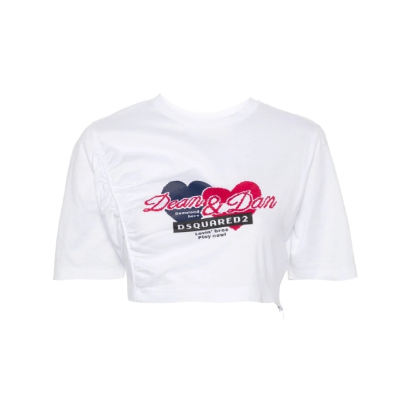 gathered cropped T-shirt
