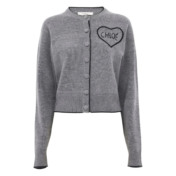 heart-appliqué cardigan