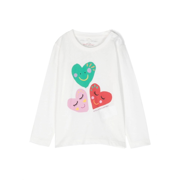 heart-print long-sleeve T-shirt