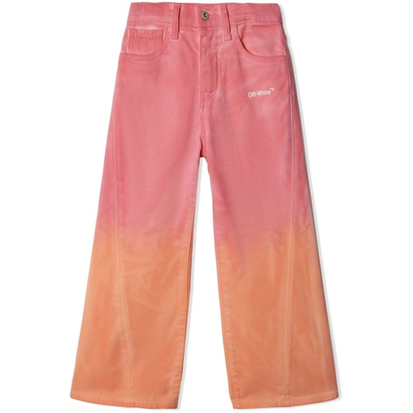 Helvetica faded wide leg trousers