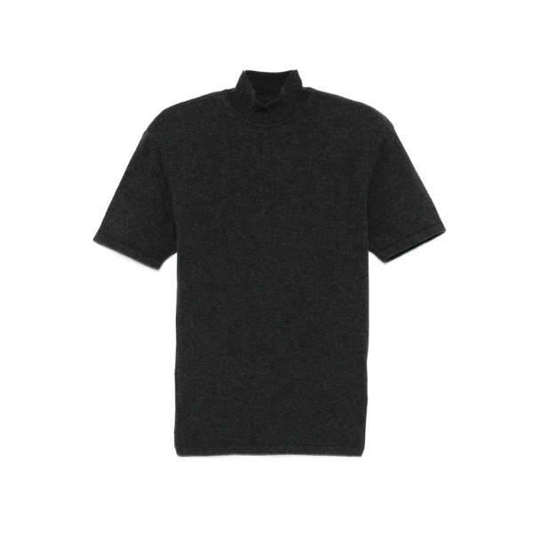 high-neck knitted T-shirt