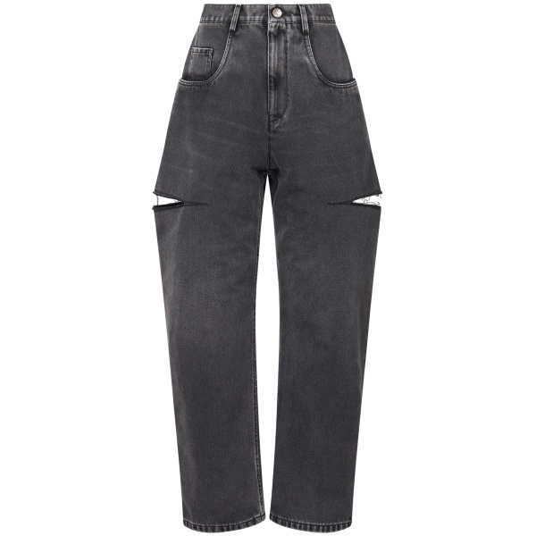 high-rise tapered jeans