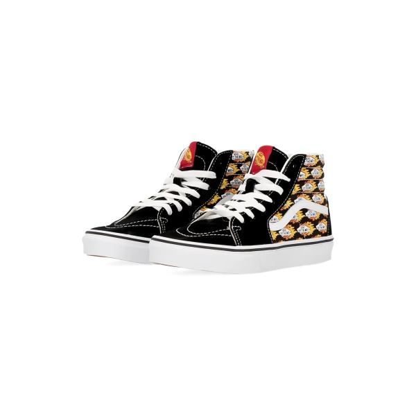 high-top patterned trainers