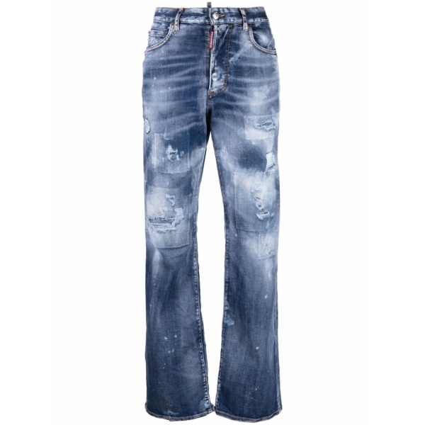 high-waisted tie-dye jeans
