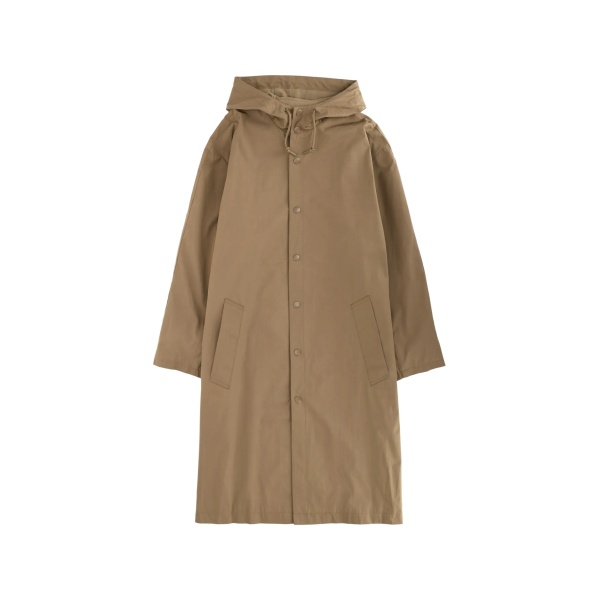hooded button coat