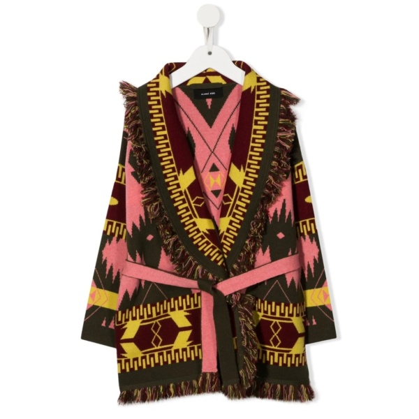 Icon jacquard cashmere cardigan