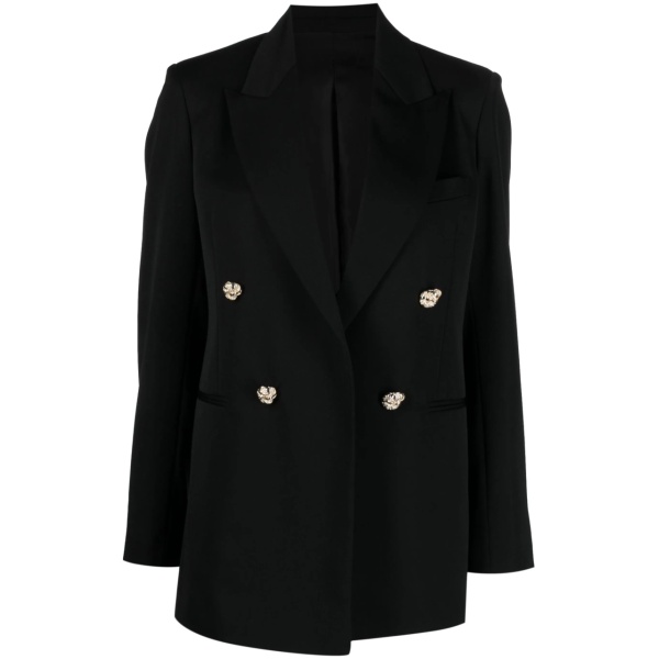 jewel-buttons open-front blazer