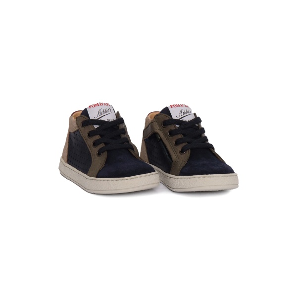lace perforated mousse sneakers