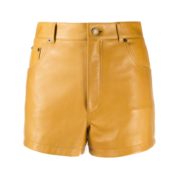lambskin leather shorts