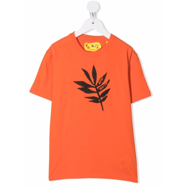 leaf-motif cotton T-Shirt