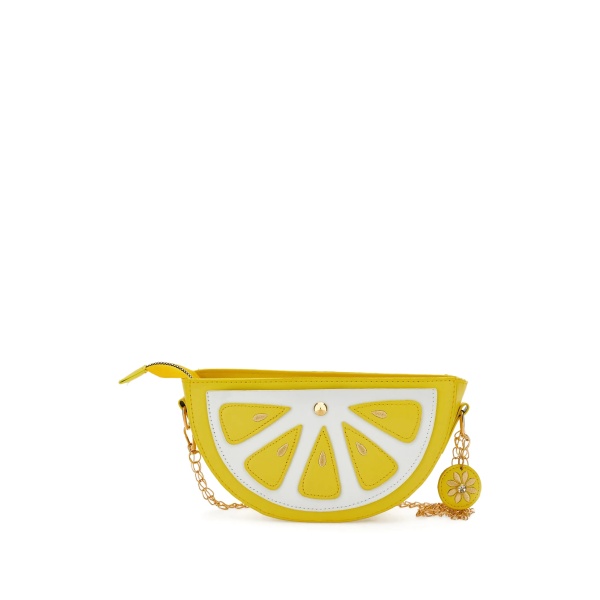 lemon-shaped chain shoulder bag