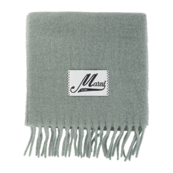 logo-appliqué fringed scarf