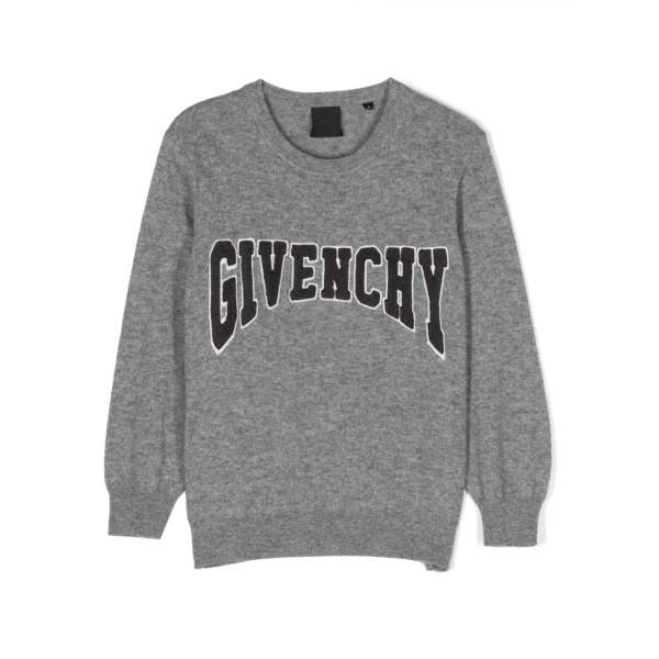 logo-appliqué marl-knit jumper