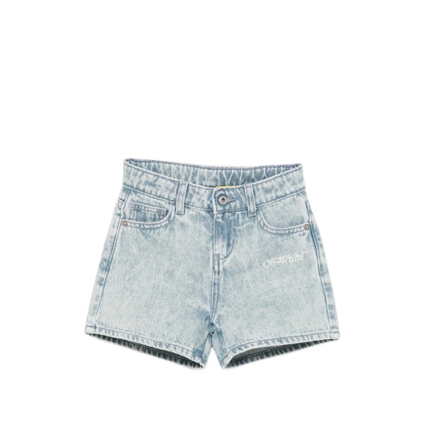 logo denim shorts