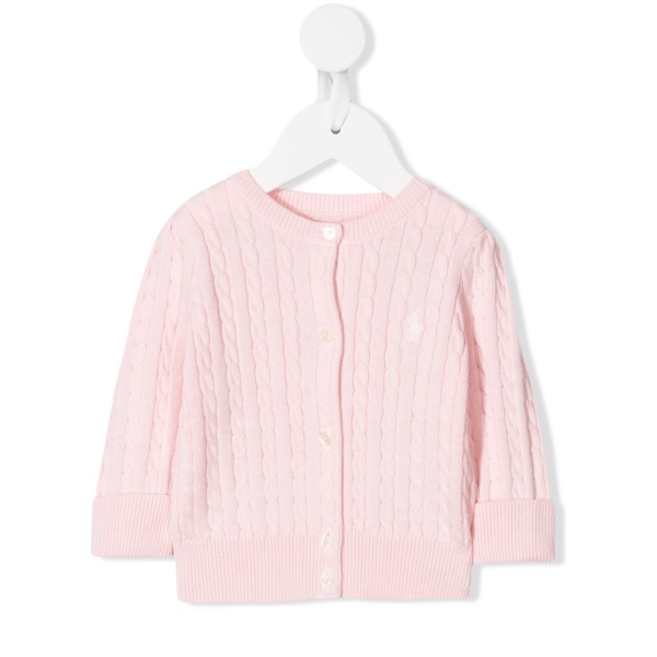 logo embroidered cardigan