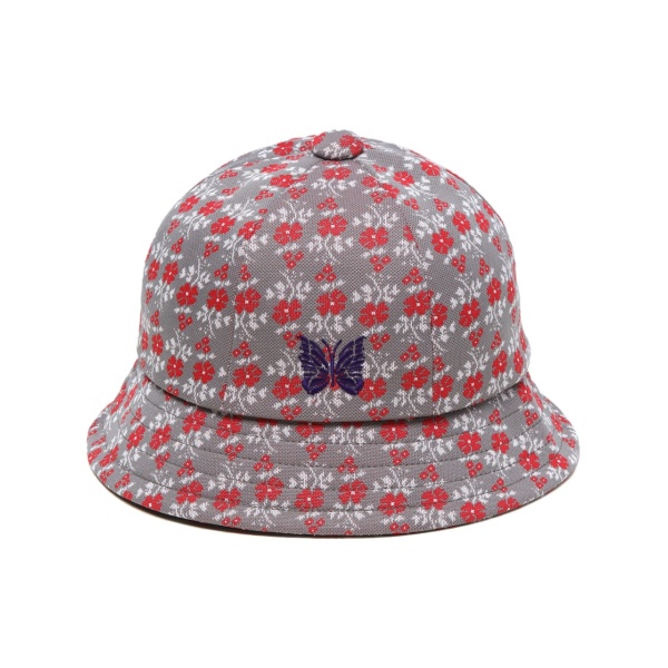 logo-embroidered flower-print bucket hat