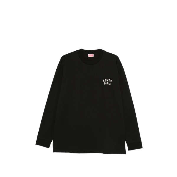 logo-embroidered long-sleeve top
