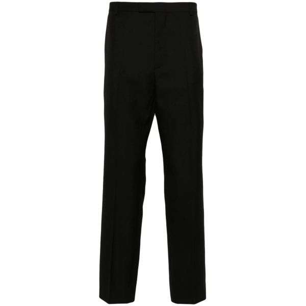 logo-embroidered twill tailored trousers