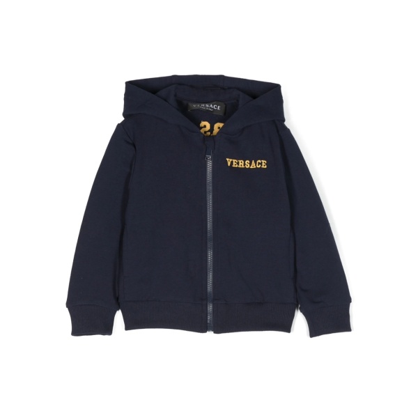 logo-embroidered zipped hoodie