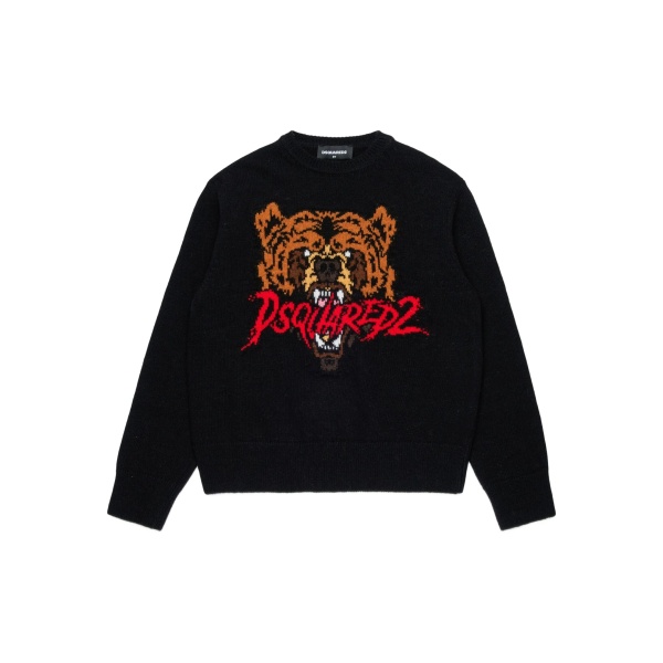 logo-intarsia sweater