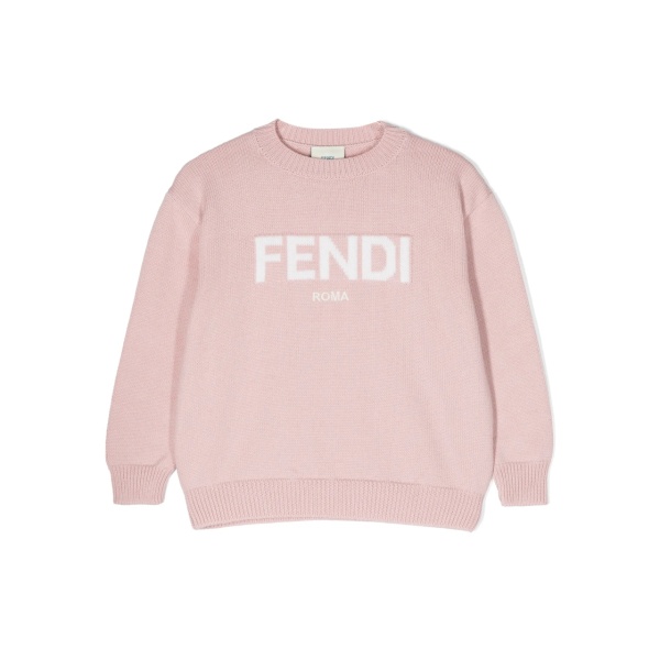 logo-jacquard virgin wool jumper