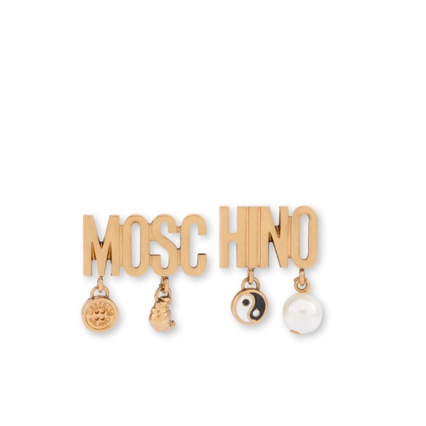 logo-lettering earrings