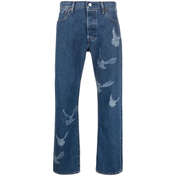 logo-patch straight-leg jeans