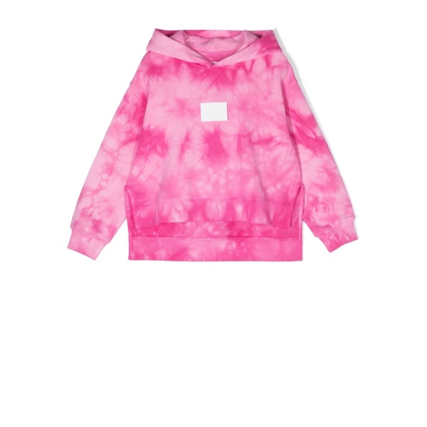logo-patch tie-dye hoodie