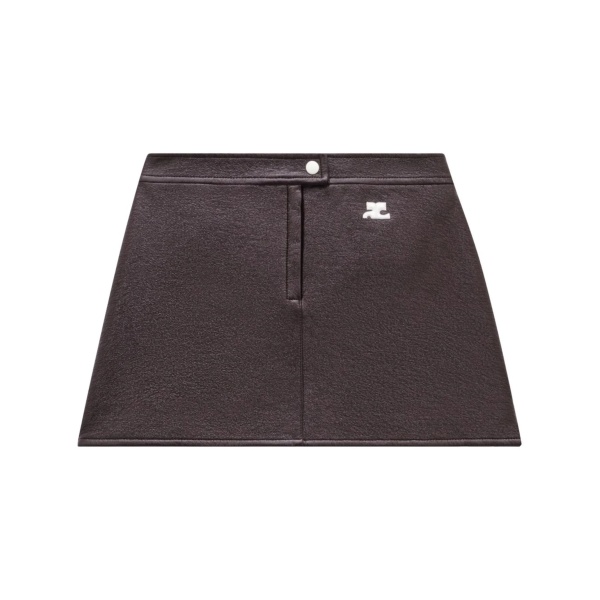 logo-patch vinyl skirt