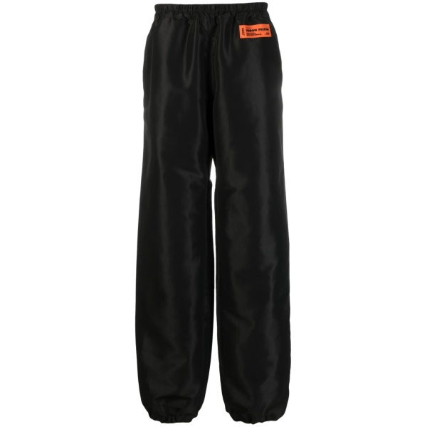 logo-patch wide-leg trousers