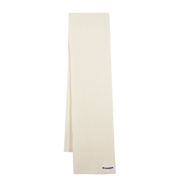 logo-patch wool scarf