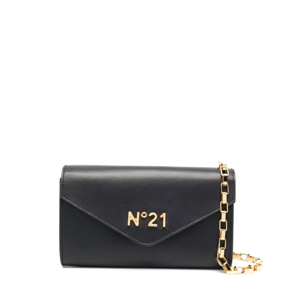 logo-plaque leather bag
