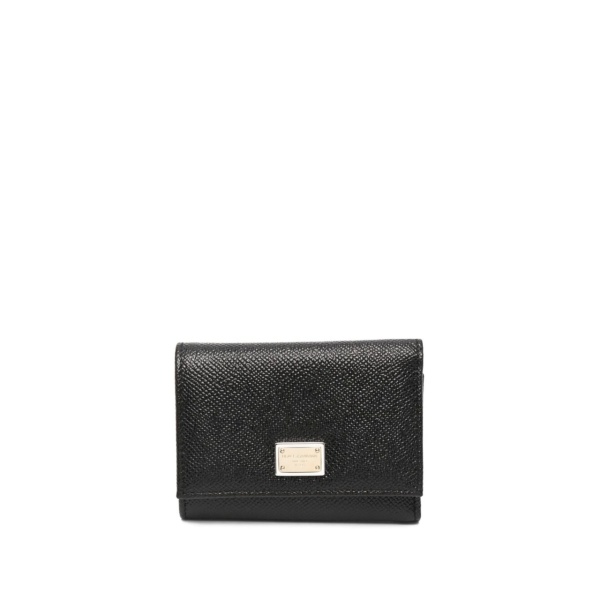 logo plaque tri-fold wallet