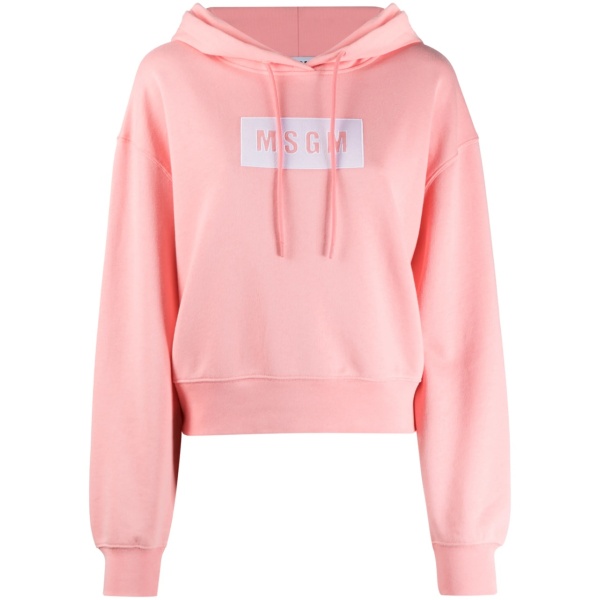 logo print cotton hoodie