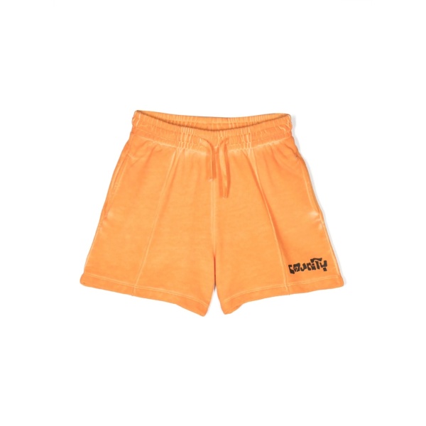 logo-print cotton track shorts