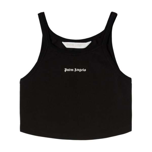logo-print cropped tank top