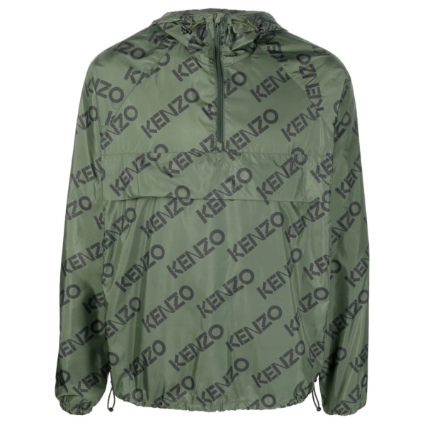 logo-print hooded jacket