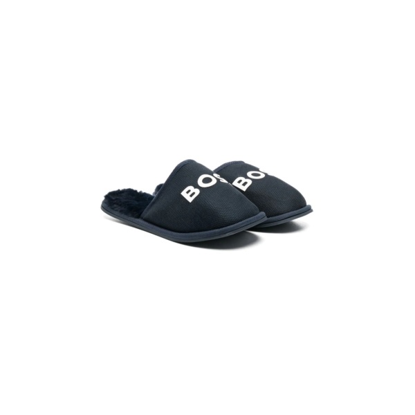 logo-print padded slippers